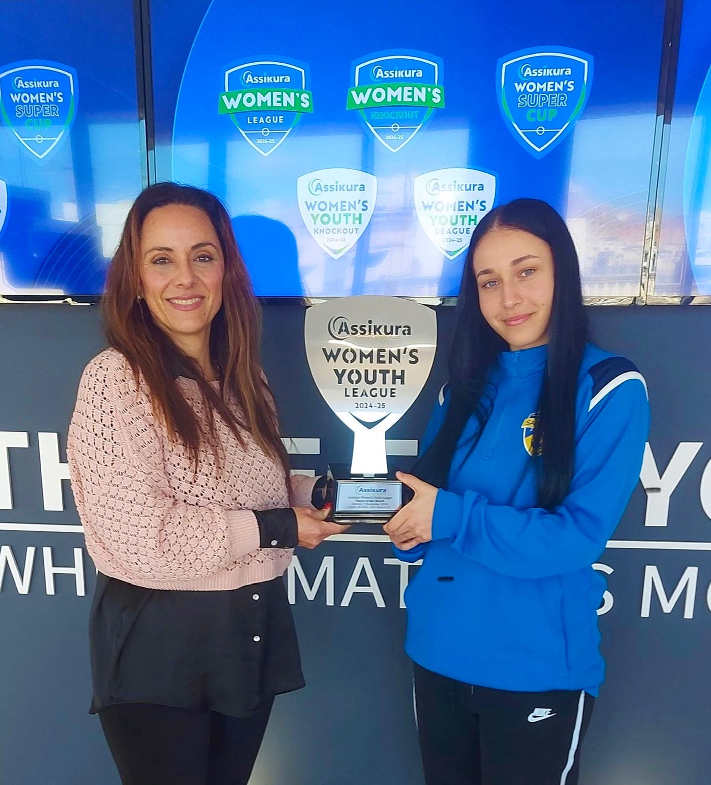 Assikura Women's Youth League award winner for October & November Fatma Al Girbi